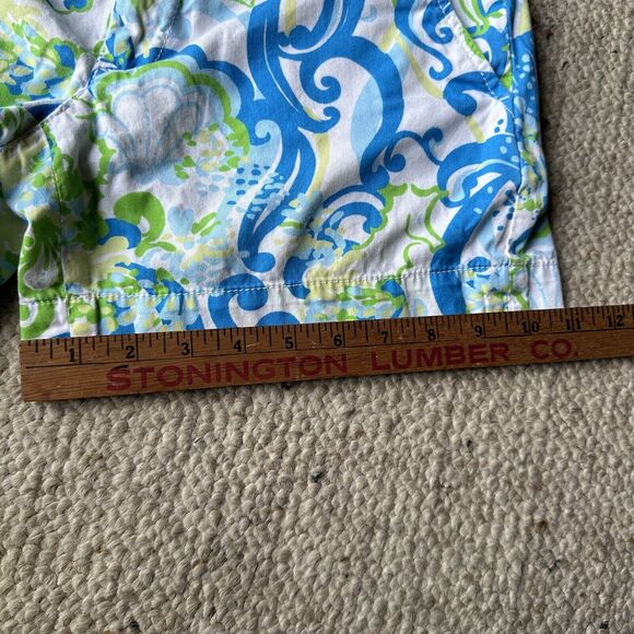 Lilly Pulitzer Resort White Crystal Coast Blue Mini Callahan Shorts 2 Preppy - Picture 6 of 8